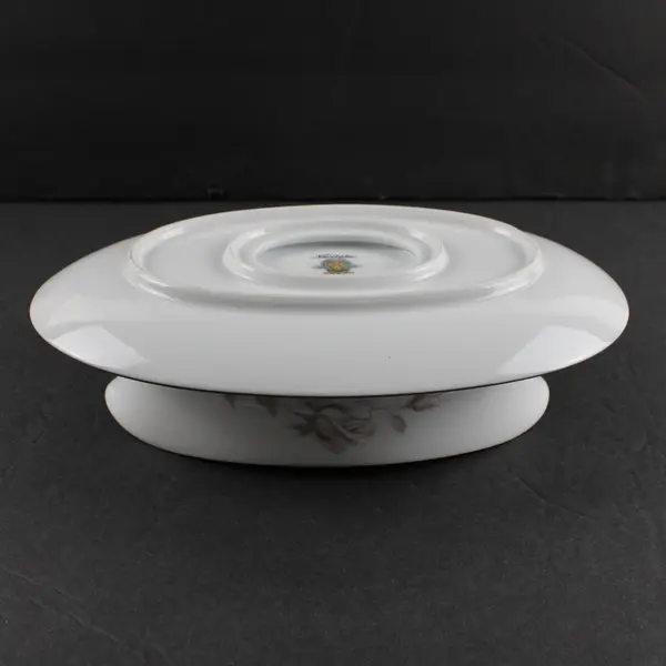 Vintage Noritake Sweet Talk Gravy Boat and Underplate with White Roses