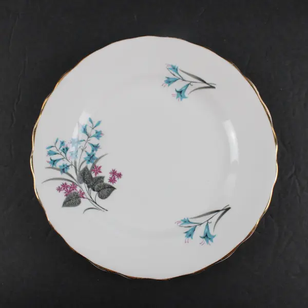 Crown Staffordshire Vintage Bluebell Mauve Bouquet Bone China Tea Cup Saucer