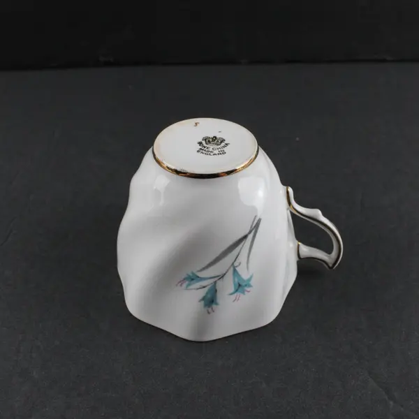 Crown Staffordshire Vintage Bluebell Mauve Bouquet Bone China Tea Cup Saucer