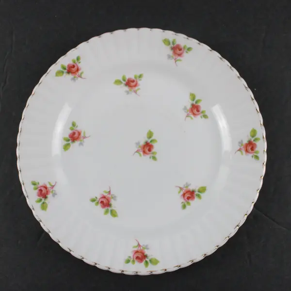 Vintage Unbranded Fine English Bone China Pink Rose Teacup & Plate Set