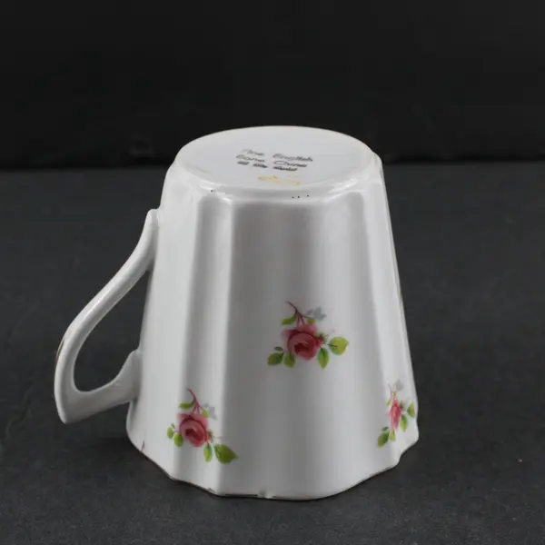 Vintage Unbranded Fine English Bone China Pink Rose Teacup & Plate Set