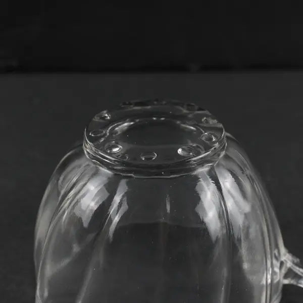 Set Of 3 Vintage Clear Glass Hazel Atlas Colonial Swirl Hook Handle Punch Cup 