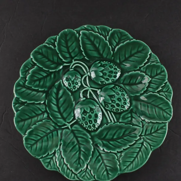 Vintage Shafford Fruit du Jour Set of 4 Green Fruit Salad Plates 1987 8.25"