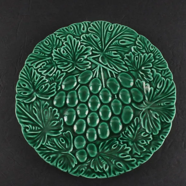 Vintage Shafford Fruit du Jour Set of 4 Green Fruit Salad Plates 1987 8.25"