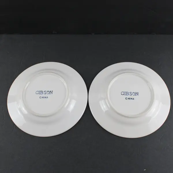 Vintage Lot of 2 Gibson Designs Amaretto White Salad/Dessert Plates 8"