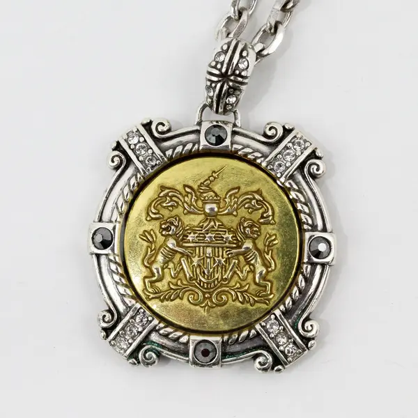 Brighton Virtues Series Valor Above All Pendant Necklace Swarovski 17"