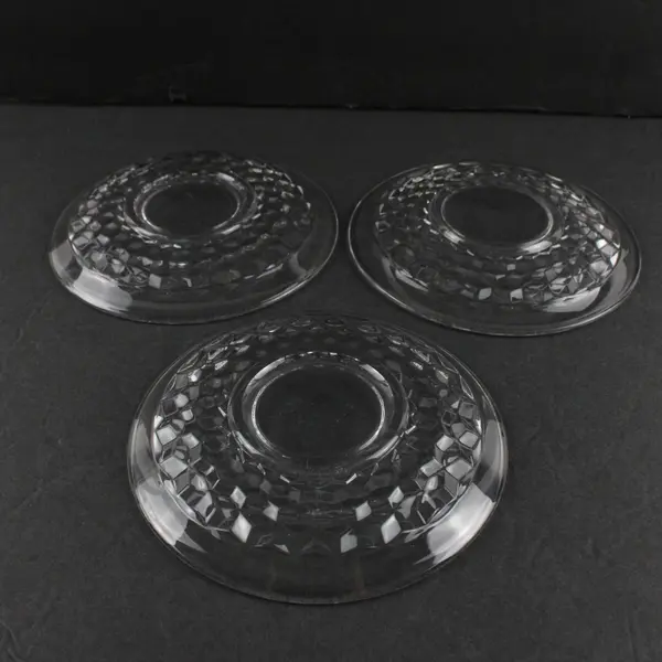 Lot of 3 Vintage Fostoria Glass Company Clear Glass Saucer American Pattern 5.8"