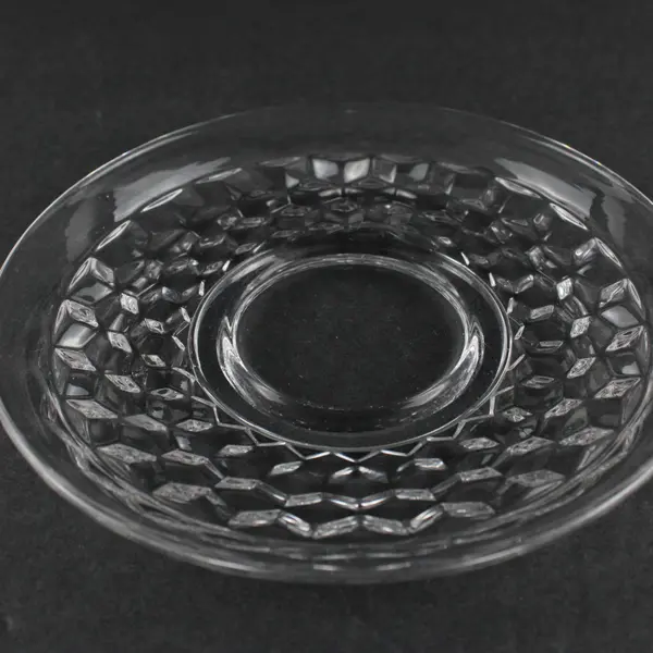 Lot of 3 Vintage Fostoria Glass Company Clear Glass Saucer American Pattern 5.8"