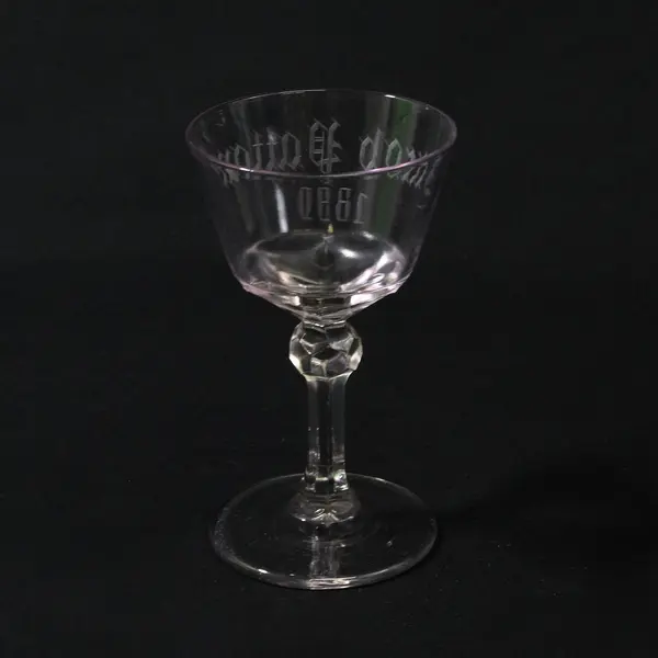 Antique Duncan & Miller Windsor Cordial Glass Etched Jacob Patton 1890