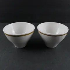 Set of 2 Vintage Shenango China Ivory Restaurant Ware Footed Dessert/Fruit Bowl