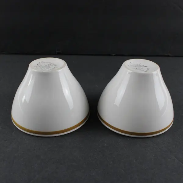 Set of 2 Vintage Shenango China Ivory Restaurant Ware Footed Dessert/Fruit Bowl