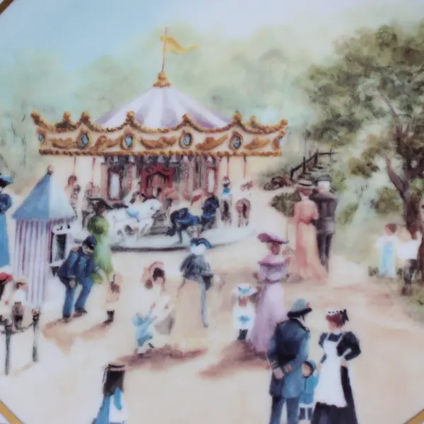 RJ Ernst Enterprises Rusty Money Children's Carousel Dec Coll Plate 1372 8.5in