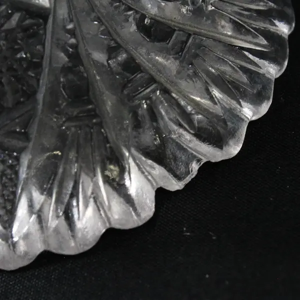 Vintage EAPG Pressed Glass Hobstar Fan Footed Compote Sawtooth Rim