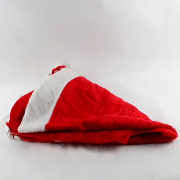 Santa's Best Christmas Eve Fuzzy Red Tree Skirt White Trim 52 Inch