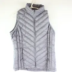 32 Degrees Women's Gray Quilted Puffer Vest Zip Front Pockets Size M