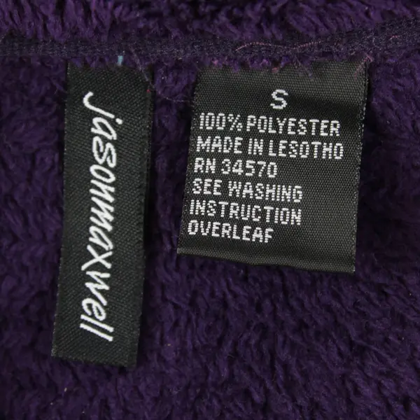 Jason Maxwell Purple Fleece Full Zip Up Vest Women's S