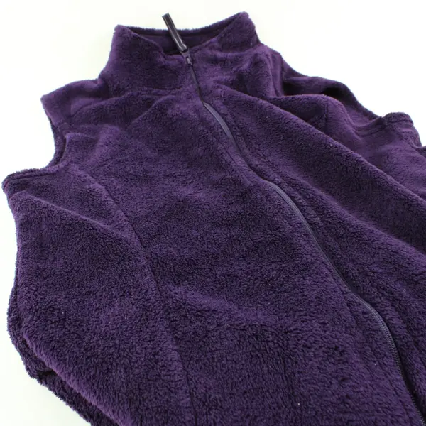 Jason Maxwell Purple Fleece Full Zip Up Vest Women's S