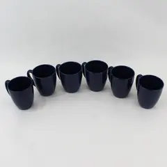Set of 6 Corelle Coordinates Cobalt Blue Stoneware Mugs 