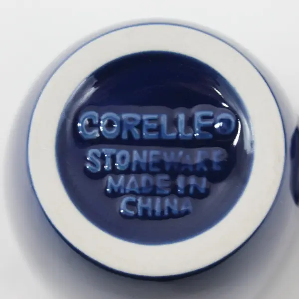 Set of 6 Corelle Coordinates Cobalt Blue Stoneware Mugs 