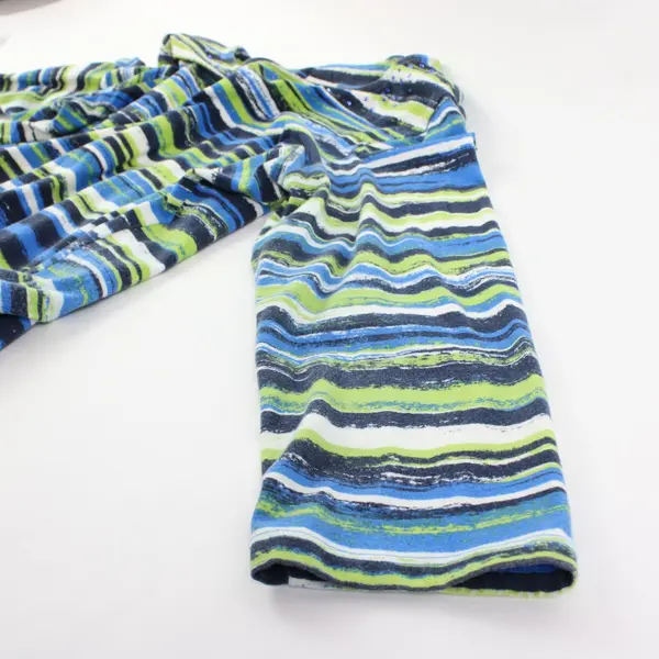 Ruby Rd Favorites Women's M Green Blue Black White Striped Tunic 3/4 Sleeve