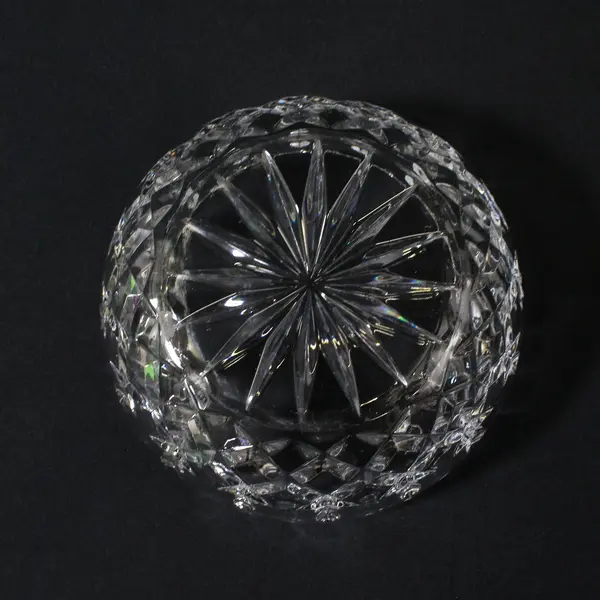 Vintage Clear Pressed Glass Bowl Crisscross Starburst 5.25" Unbranded