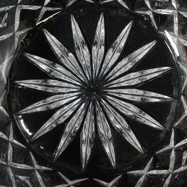 Vintage Clear Pressed Glass Bowl Crisscross Starburst 5.25" Unbranded