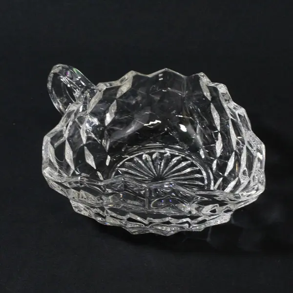Vintage Fostoria American Cubist Pressed Glass Nappy Bowl 6"