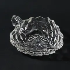 Vintage Fostoria American Cubist Pressed Glass Nappy Bowl 6"