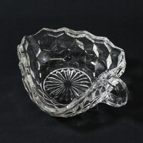 Vintage Fostoria American Cubist Pressed Glass Nappy Bowl 6"