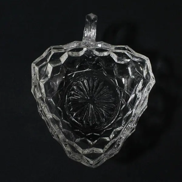 Vintage Fostoria American Cubist Pressed Glass Nappy Bowl 6"