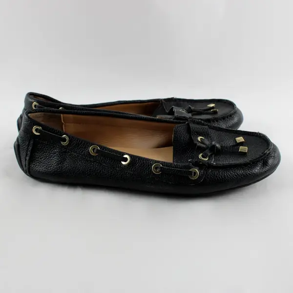 Talbots Women's Black Leather Tassel Loafers Slip On Size 10.5M