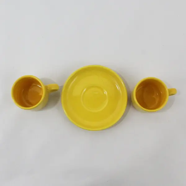 2 Waechtersbach Fun Factory Buttercup Demitasse Cups & 1 Saucer 