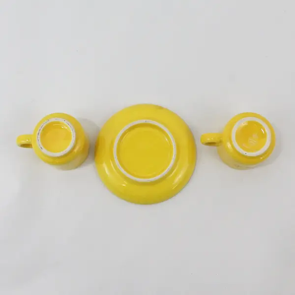 2 Waechtersbach Fun Factory Buttercup Demitasse Cups & 1 Saucer 