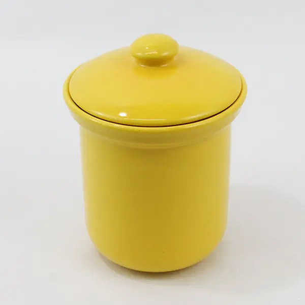 Buttercup Yellow Canister With Lid 6.25" Kitchen Storage Jar 4.5" Diameter