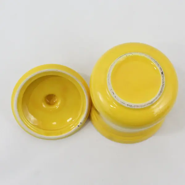 Buttercup Yellow Canister With Lid 6.25" Kitchen Storage Jar 4.5" Diameter