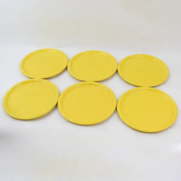 Set of 6 Ceramic Buttercup Yellow Dinner Plates 10 Inch