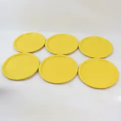 Set of 6 Ceramic Buttercup Yellow Dinner Plates 10 Inch