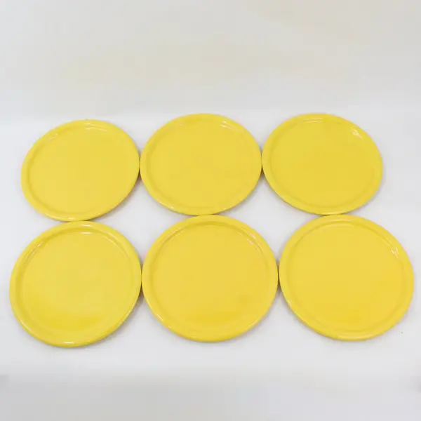 Set of 6 Ceramic Buttercup Yellow Dinner Plates 10 Inch