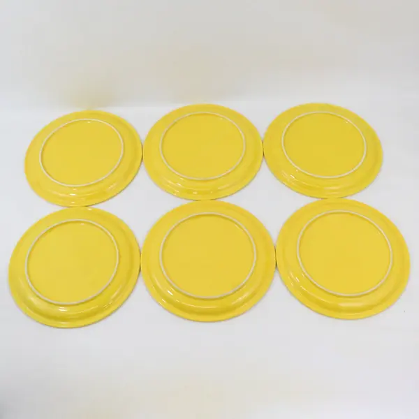 Set of 6 Ceramic Buttercup Yellow Dinner Plates 10 Inch