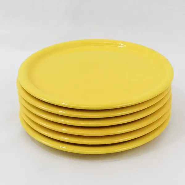 Set of 6 Ceramic Buttercup Yellow Dinner Plates 10 Inch