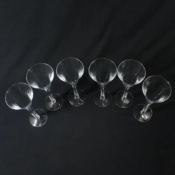 Set of 6 Trumpet Bowl Stemmed Champagne Flutes Glasses 9.5"