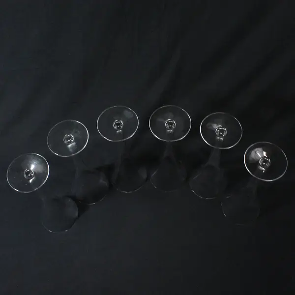 Set of 6 Trumpet Bowl Stemmed Champagne Flutes Glasses 9.5"