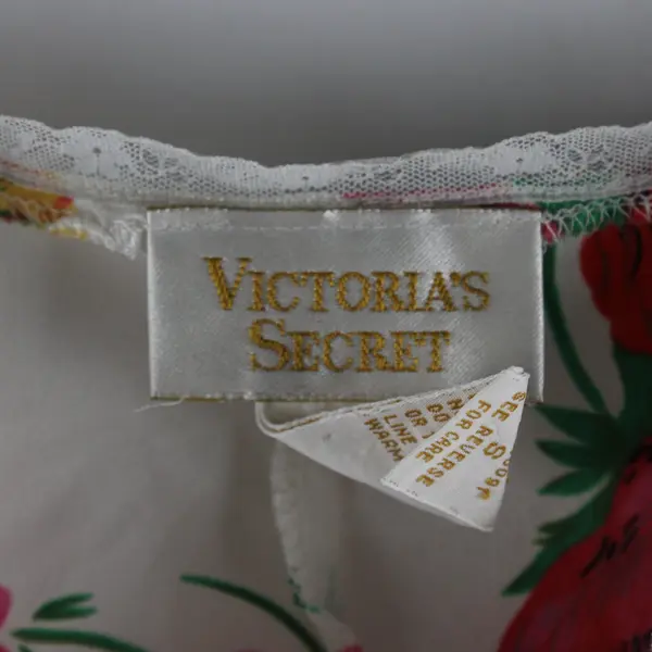 VTG Victoria's Secret Spring Floral Satin-Like Teddy Women's Small