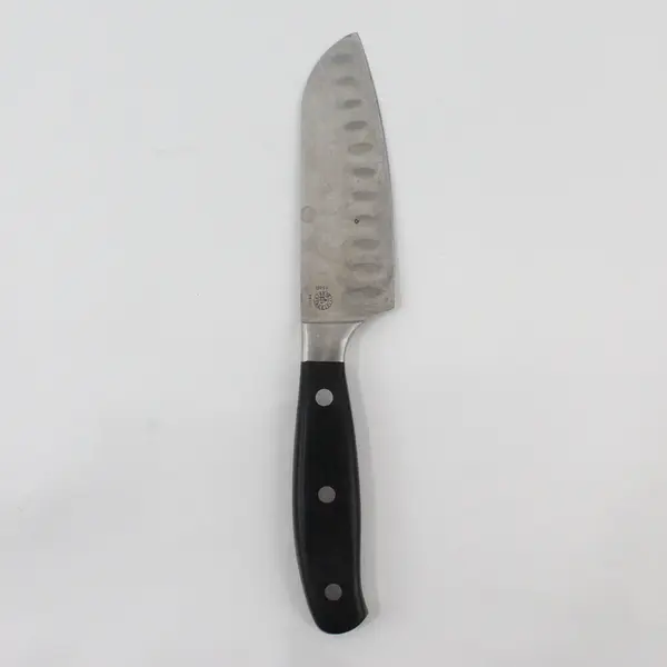 Oneida Kitchen Knife Black Handle SS 5" Blade Straight Edge Good