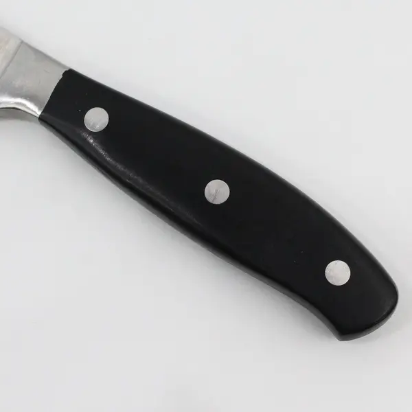 Oneida Kitchen Knife Black Handle SS 5" Blade Straight Edge Good