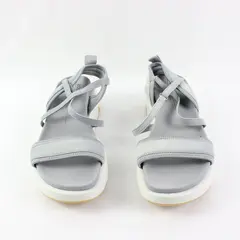 ECCO Women's Wedge Sandals Silver Gray Nubuck Leather US 8.5 EU 39