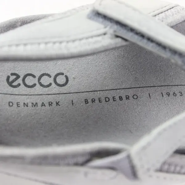 ECCO Women's Wedge Sandals Silver Gray Nubuck Leather US 8.5 EU 39