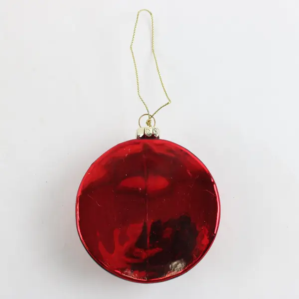 Glass Santa Belt Pet Paw Print Christmas Tree Ornament Red