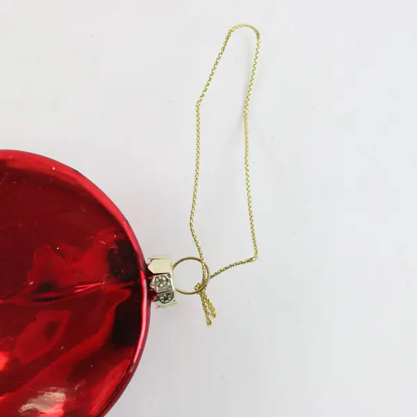 Glass Santa Belt Pet Paw Print Christmas Tree Ornament Red