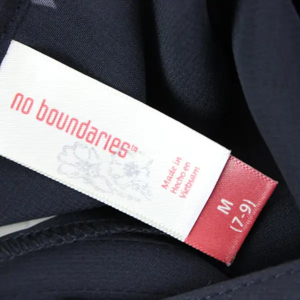 Vintage No Boundaries Sheer Tunic Sz M (7-9) Jr's Black Button Down Tie Back